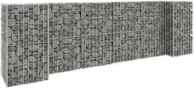 Alt view image 9 of 15 - vidaXL H-Shaped Gabion Planter Steel Wire 31.5" Flower Bed Basket Pot Garden