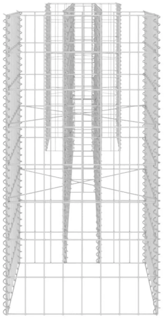 Alt view image 12 of 15 - vidaXL H-Shaped Gabion Planter Steel Wire 31.5" Flower Bed Basket Pot Garden