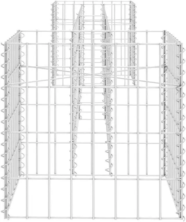 Alt view image 7 of 14 - vidaXL H-Shaped Gabion Planter Steel Wire 223.6"x15.7"x15.7"
