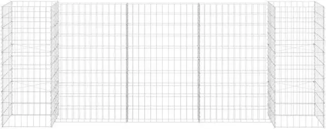 Alt view image 3 of 13 - vidaXL H-Shaped Gabion Planter Steel Wire 39.4" Flower Bed Basket Pot Garden