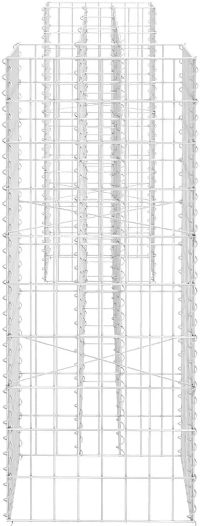 Alt view image 4 of 13 - vidaXL H-Shaped Gabion Planter Steel Wire 39.4" Flower Bed Basket Pot Garden