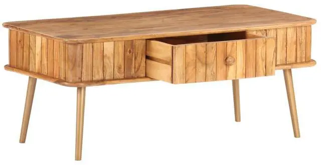 Alt view image 5 of 14 - vidaXL Coffee Table 39.4"x19.7"x15.7" Solid Acacia Wood