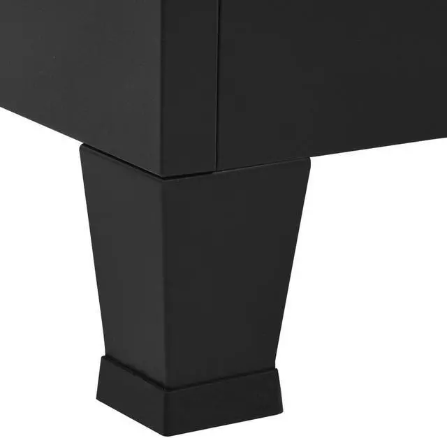 Alt view image 14 of 17 - vidaXL File Cabinet Sideboard Storage Chest Cabinet with Doors Black Steel