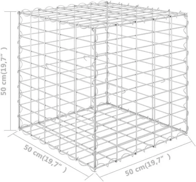 Alt view image 12 of 15 - vidaXL Cube Gabion Raised Bed Steel Wire 19.7" Planter Basket Pot Cage Garden