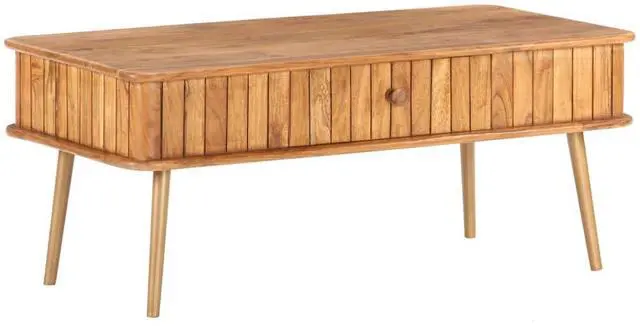 Alt view image 4 of 14 - vidaXL Coffee Table 39.4"x19.7"x15.7" Solid Acacia Wood