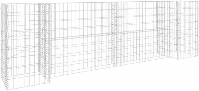 Alt view image 10 of 15 - vidaXL H-Shaped Gabion Planter Steel Wire 31.5" Flower Bed Basket Pot Garden