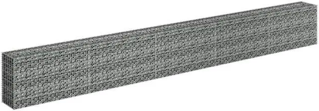 Alt view image 3 of 7 - vidaXL Gabion Raised Bed Galvanized Steel 177.2"x23.6" Planter Basket Pot Wall