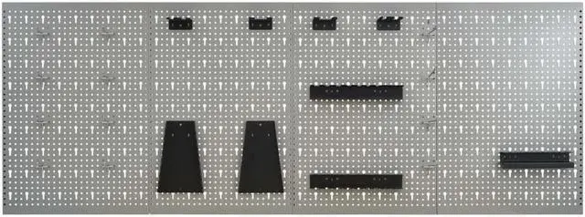 Alt view image 10 of 20 - vidaXL Peg Boards Tool Holder Metal Pegboard Wall for Workbench 4 Pcs Steel