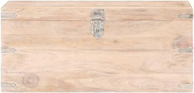 Alt view image 3 of 12 - vidaXL Solid Acacia Wood Chest Bench Hall Wooden Cabinet Storage Box Trunk