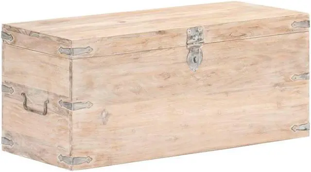 Main image of vidaXL Solid Acacia Wood Chest Bench Hall Wooden Cabinet Storage Box Trunk