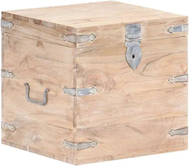 Main image of vidaXL Solid Acacia Wood Chest 15.7" Storage Box Bench Wooden Hall Cabinet