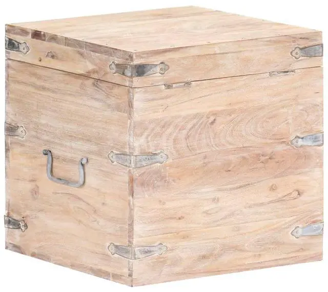 Alt view image 5 of 15 - vidaXL Solid Acacia Wood Chest 15.7" Storage Box Bench Wooden Hall Cabinet
