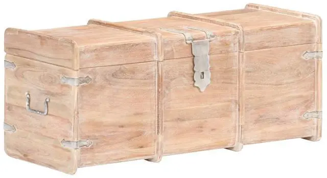 Alt view image 4 of 14 - vidaXL Storage Chest 35.4"x15.7"x15.7" Solid Acacia Wood