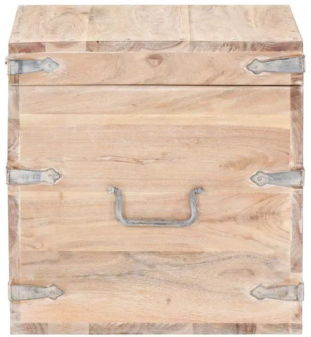Alt view image 6 of 15 - vidaXL Solid Acacia Wood Chest 15.7" Storage Box Bench Wooden Hall Cabinet