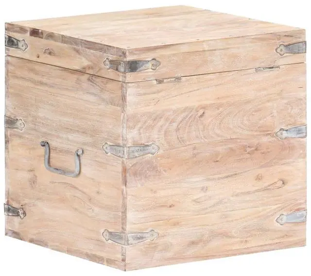 Alt view image 7 of 15 - vidaXL Solid Acacia Wood Chest 15.7" Storage Box Bench Wooden Hall Cabinet