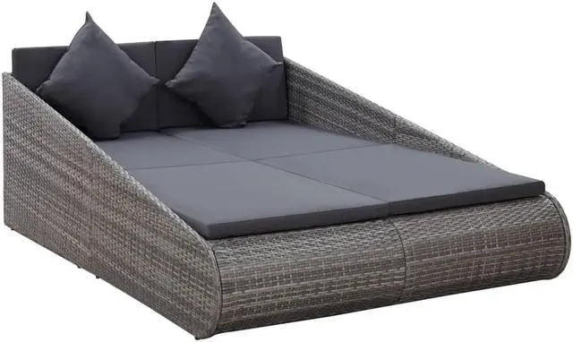 Alt view image 6 of 10 - vidaXL Garden Bed Gray 78.7"x54.7" Poly Rattan