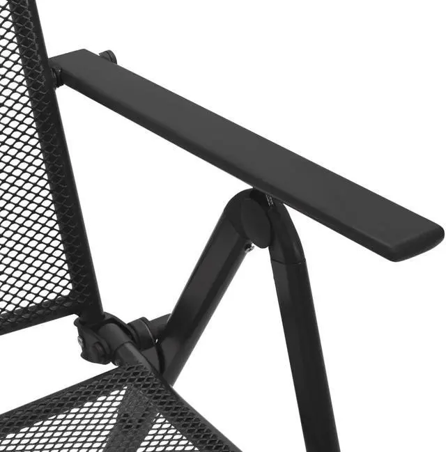 Alt view image 7 of 12 - vidaXL Folding Patio Chairs 4 Pcs Mesh Chair for Deck Garden Steel Anthracite