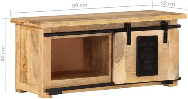 Alt view image 12 of 15 - vidaXL TV Cabinet 35.4"x13.8"x15.7" Solid Mango Wood
