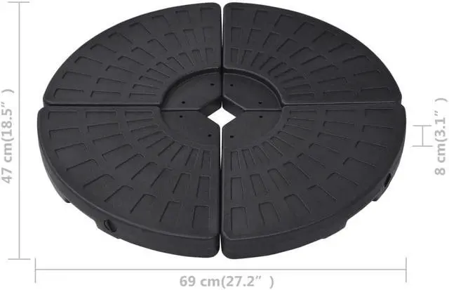 Alt view image 3 of 12 - vidaXL Outdoor Umbrella Base Patio Parasol Stand Parasol Base Garden Porch Black