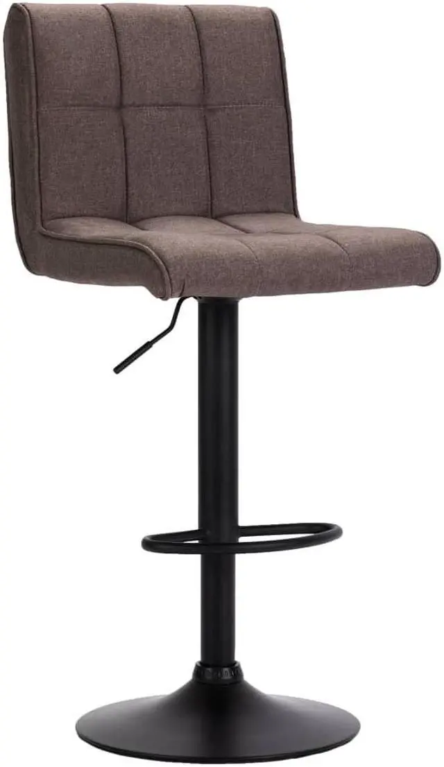 Alt view image 3 of 11 - vidaXL Swivel Bar Stool Counter Height Stool Island Stool 2 Pcs Taupe Fabric