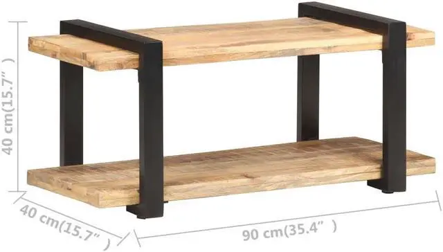 Alt view image 6 of 7 - vidaXL TV Cabinet 35.4"x15.7"x15.7" Rough Mango Wood