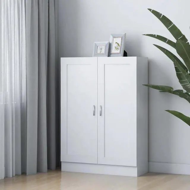 Alt view image 4 of 10 - vidaXL Book Cabinet White 32.5"x12"x45.3" Chipboard