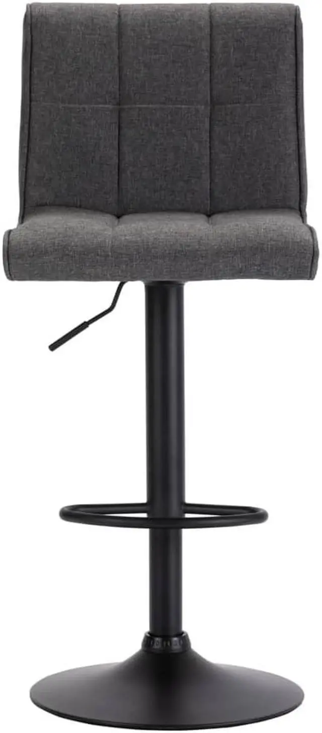 Alt view image 13 of 15 - vidaXL Swivel Bar Stool Bar Seat Counter Height Island Stool Dark Gray Fabric