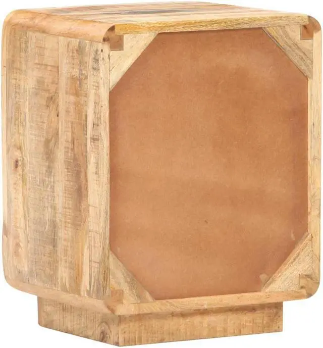 Alt view image 4 of 14 - vidaXL Bedside Cabinet 15.7"x11.8"x19.7" Rough Mango Wood