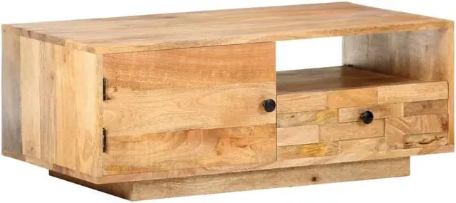 Alt view image 5 of 12 - vidaXL Coffee Table 35.4"x19.7"x13.8" Solid Mango Wood
