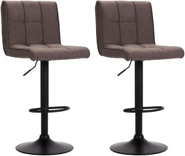 Alt view image 2 of 11 - vidaXL Swivel Bar Stool Counter Height Stool Island Stool 2 Pcs Taupe Fabric