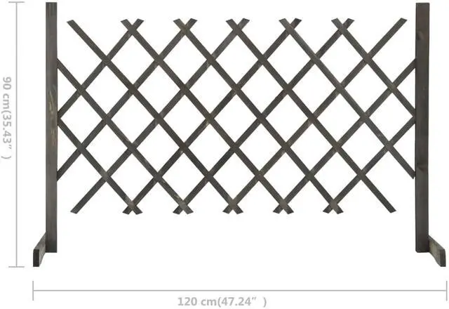 Alt view image 7 of 13 - vidaXL Trellis Fence Garden Trellis Lattice Gray 47.2"x35.4" Solid Firwood
