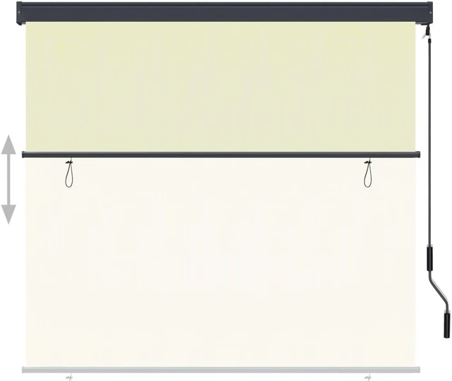 Alt view image 3 of 11 - vidaXL Roller Blind Window Shade with Hand Crank Roll up Blackout Blind Cream