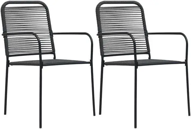 Alt view image 6 of 7 - vidaXL Patio Dining Set 3 Piece Black Glass and Steel Outdoor Garden Dinner