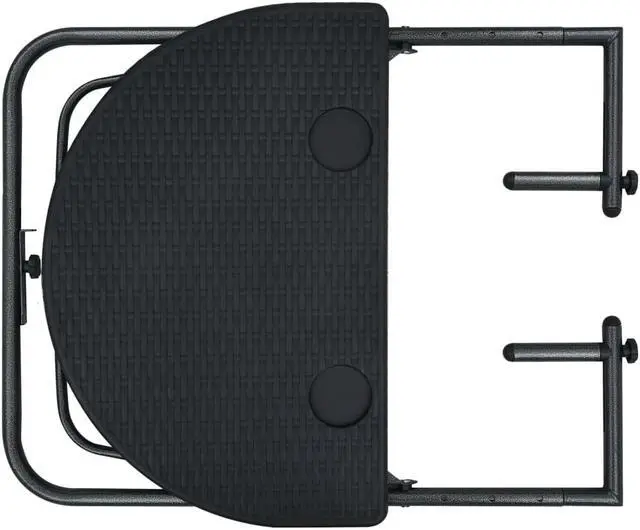 Alt view image 5 of 11 - vidaXL Balcony Table Folding Outdoor Table Patio Railing Table Plastic Black