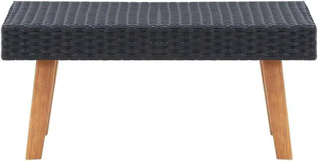 Alt view image 6 of 7 - vidaXL Patio Furniture Set 5 Piece Sofa Couch with Cushions Poly Rattan Black