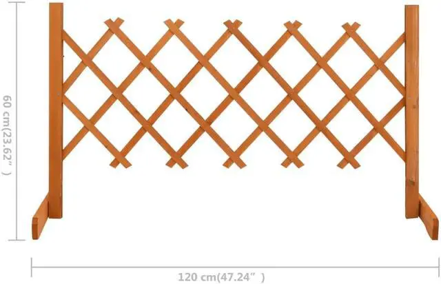 Alt view image 7 of 13 - vidaXL Trellis Fence Garden Trellis Lattice Orange 47.2"x23.6" Solid Firwood