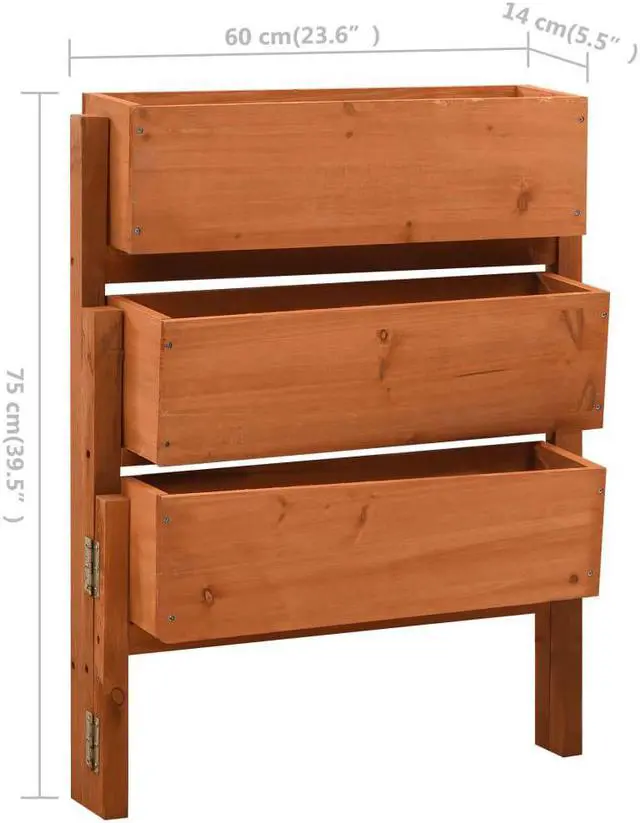 Alt view image 5 of 13 - vidaXL Planter Foldable Flower Box Raised Garden Bed Planter Solid Firwood