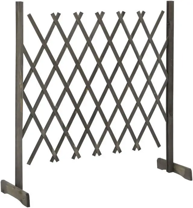 Alt view image 2 of 13 - vidaXL Trellis Fence Garden Trellis Lattice Gray 47.2"x35.4" Solid Firwood