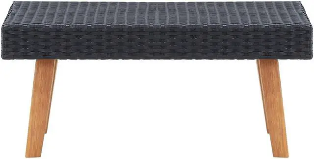 Alt view image 7 of 7 - vidaXL Patio Furniture Set 4 Piece Sofa Couch with Cushions Poly Rattan Black
