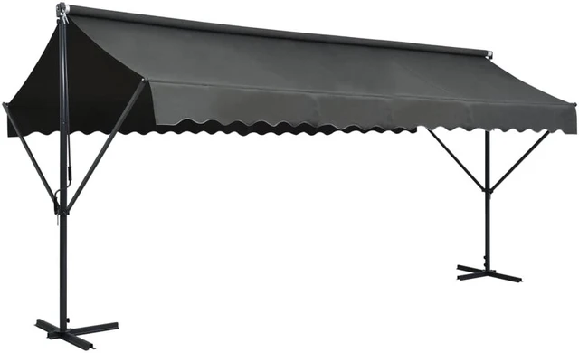 Alt view image 4 of 6 - vidaXL Free Standing Awning 196.9"x118.1" Anthracite