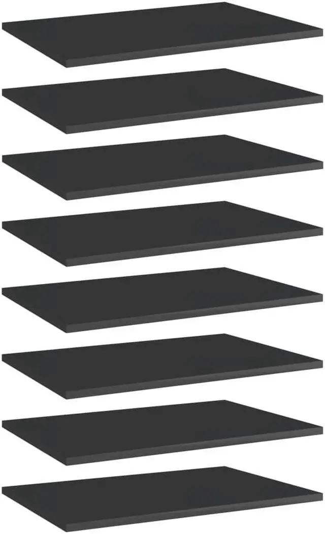Main image of vidaXL Bookshelf Boards Floating Shelf 8 Pcs High Gloss Black Engineered Wood
