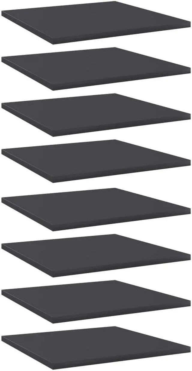 Main image of vidaXL Floating Shelf Wall Mounted Bookshelf Board 8 Pcs Gray Engineered Wood