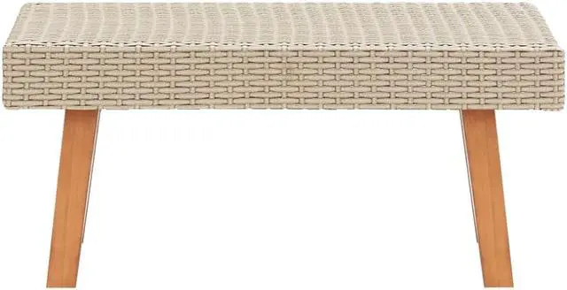 Alt view image 6 of 9 - vidaXL 2 Piece Garden Lounge Set with Cushions Poly Rattan Beige