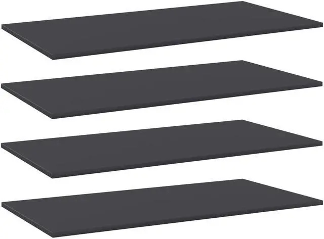 Main image of vidaXL Floating Shelf Wall Mounted Bookshelf Board 4 Pcs Gray Engineered Wood