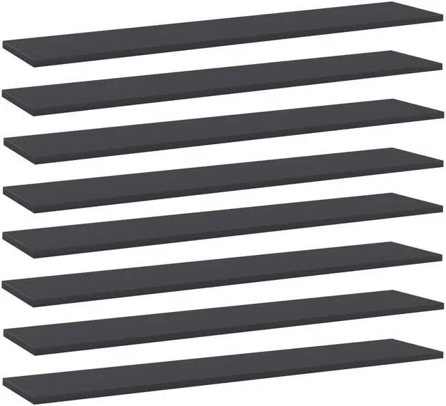 Main image of vidaXL Floating Shelves Wall Mounted Shelving Unit 8 Pcs Gray Engineered Wood