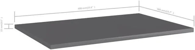 Alt view image 5 of 13 - vidaXL Bookshelf Boards Floating Shelf 8 Pcs High Gloss Gray Engineered Wood