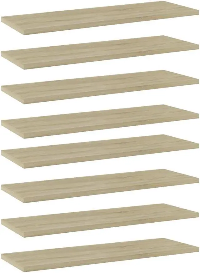 Main image of vidaXL Floating Shelf Bookshelf Board Rack 8 Pcs Sonoma Oak Engineered Wood
