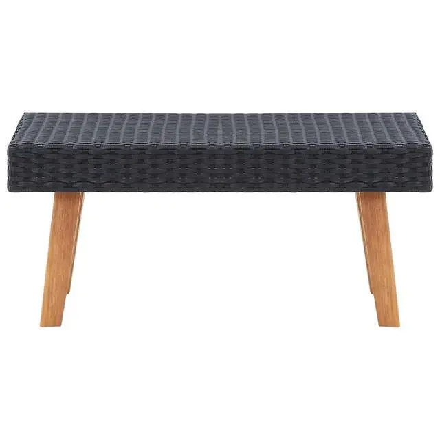 Alt view image 8 of 10 - vidaXL 2 Piece Garden Lounge Set with Cushions Poly Rattan Black