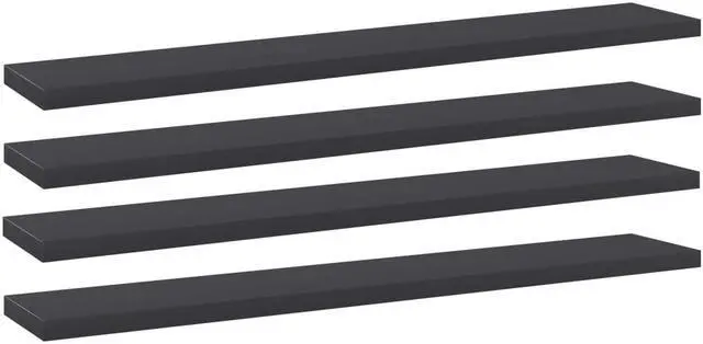 Main image of vidaXL Floating Shelf Wall Mounted Bookshelf Board 4 Pcs Gray Engineered Wood