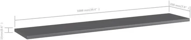 Alt view image 5 of 13 - vidaXL Bookshelf Boards Wall Shelving Unit 4 Pcs High Gloss Gray Engineered Wood